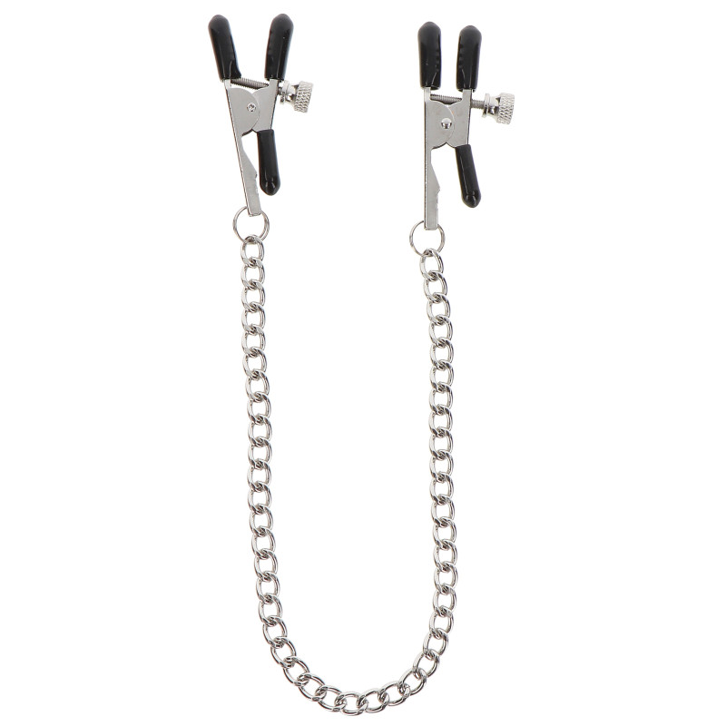 TABOOM Pince-Tétons ajustables avec chaîne Clamps Taboom Argentées